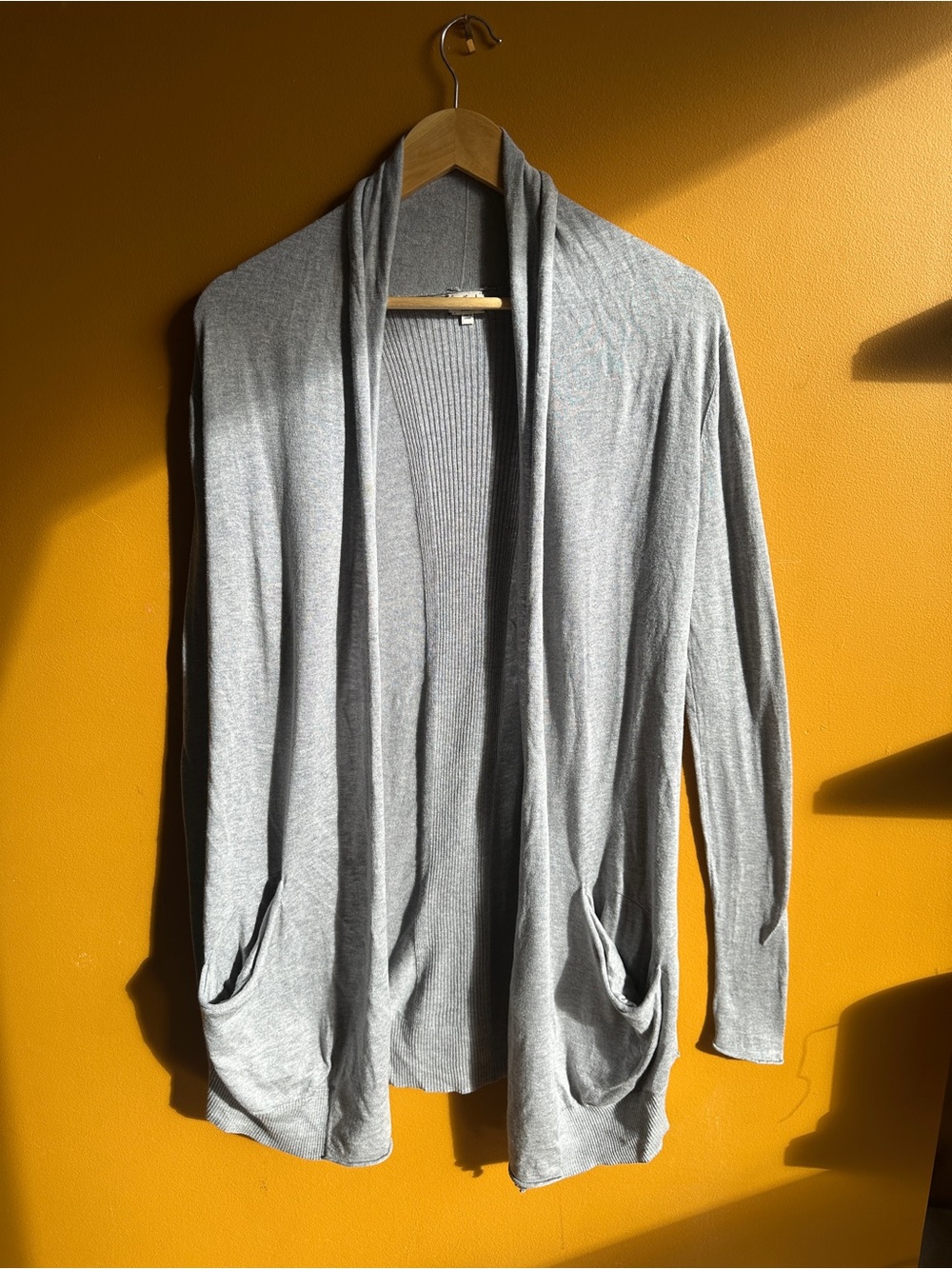 Wilfred Silk Blend Light Gray Open-Front Women's Cardigan